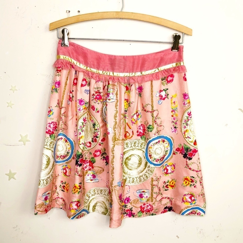 Cynthia Rowley Pink Floral Mini Skirt